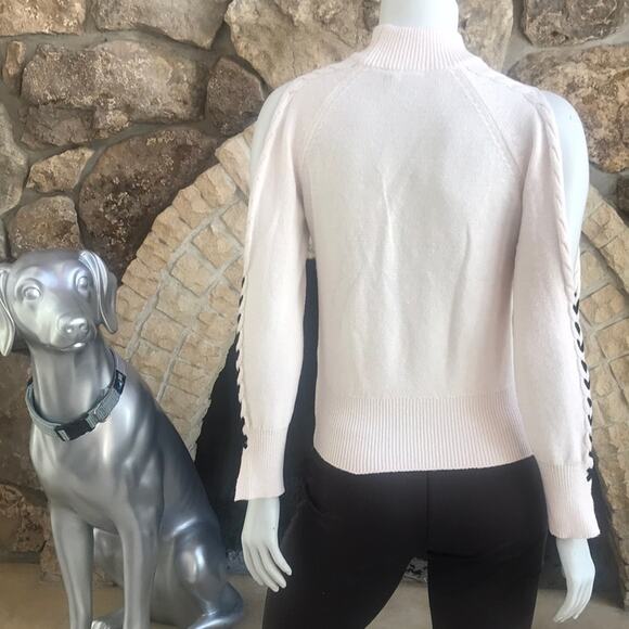 1. State Cold Shoulder Turtleneck Light Pink Lace Up Sleeve Women's Size XXS - Picture 3 of 8